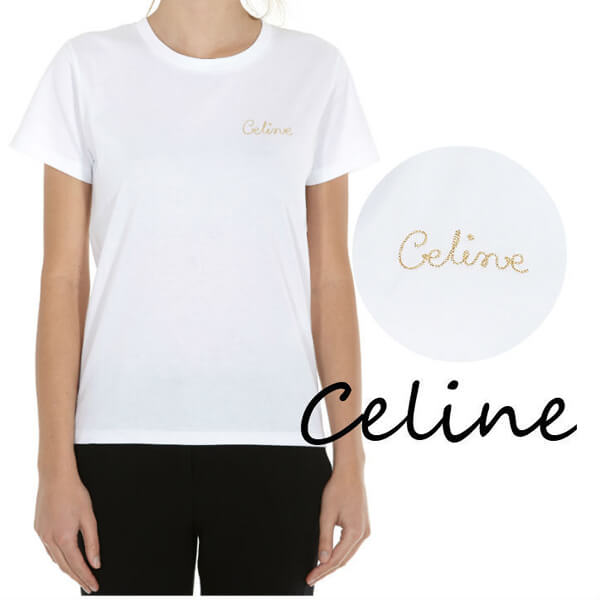 セリーヌ ティーシャツ 偽物  エンブロイダリー コットンジャージー 2カラー 2X351501F.25PQ