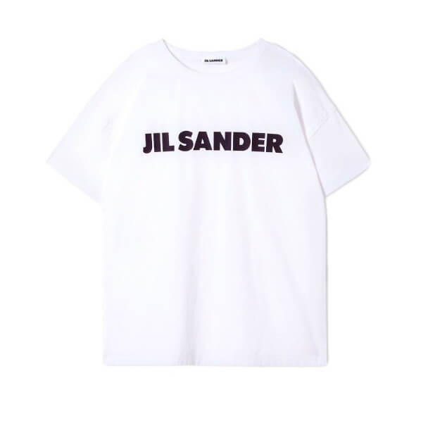 ジルサンダー tシャツ コピー  セレブ愛用 JIL SANDER コットンロゴTシャツ ホワイト