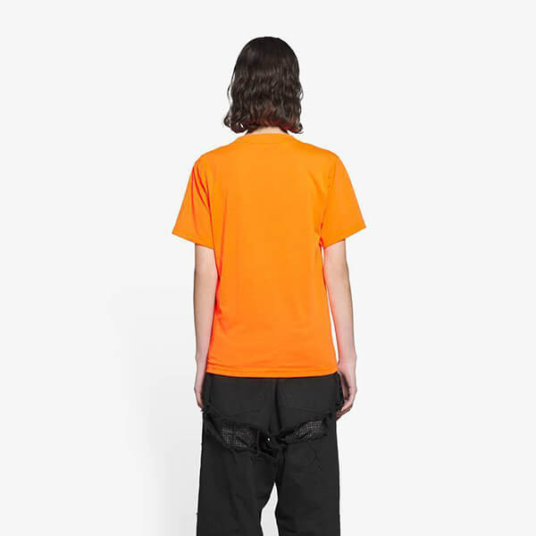 【バレンシアガ】スモールフィット Tシャツコピーオレンジ ロゴ 661705TKVH57513