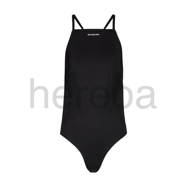 バレンシアガ ◆ Logo swimsuit ロゴ入り 偽物水着 BLACK