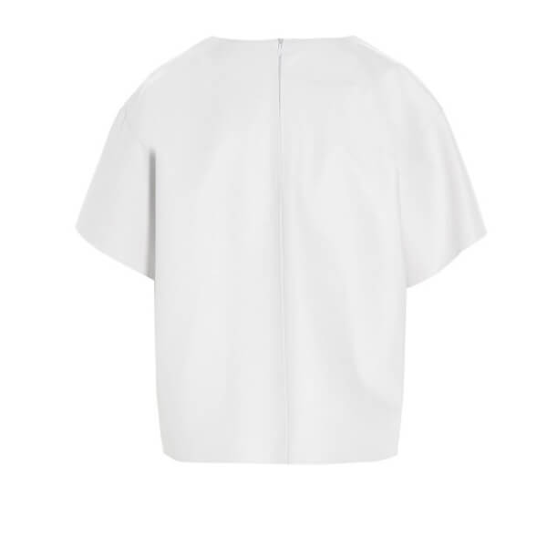 【関送込】 メゾンマルジェラ ロゴ レザー Tシャツ 偽物 ホワイト