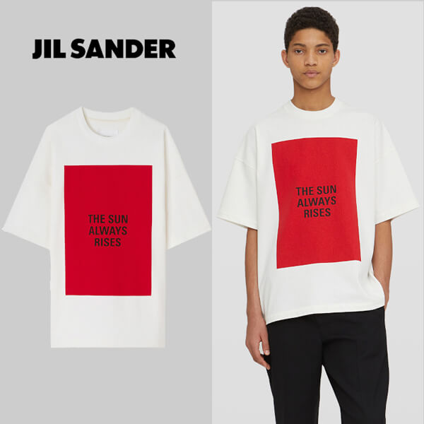 2021SS新作【JIL SANDER】クルーネック Tシャツ プリント 偽物 cotton JSMS707043-MS248508