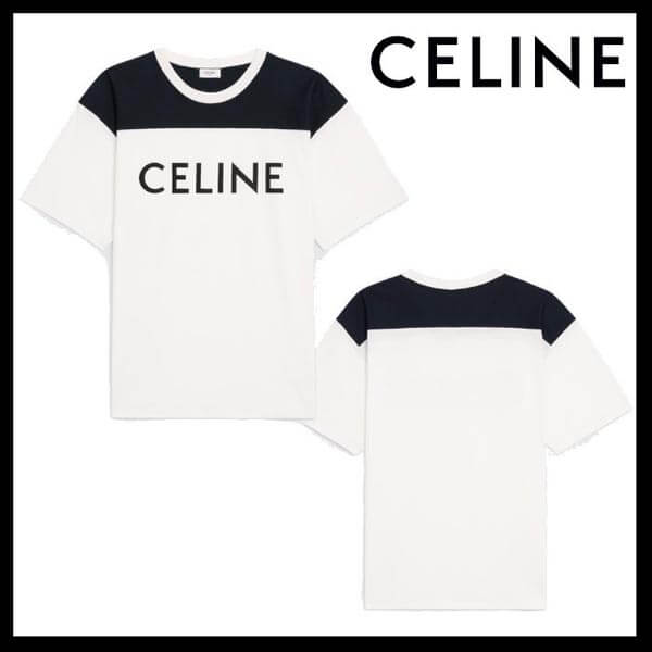セリーヌ ルーズ Tシャツ ツートーン コットンジャージーコピー 2X839501F.01CC