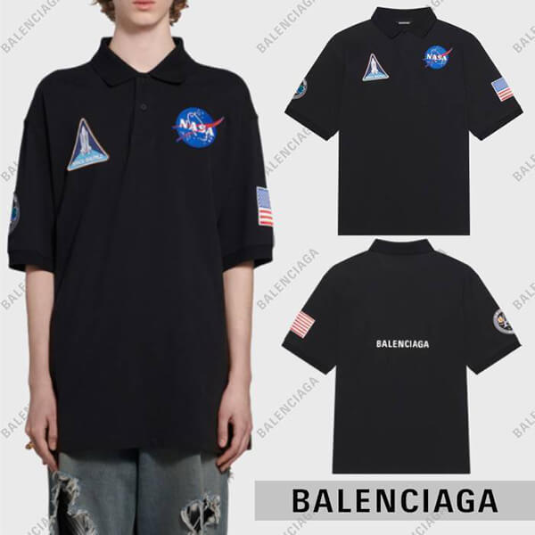 コラボ【バレンシアガ】× NASA スペース ロゴポロシャツコピー