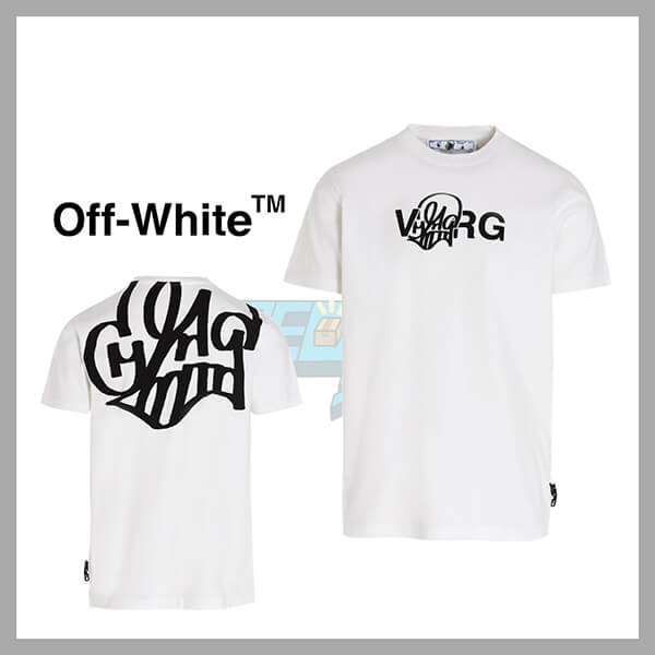 オフホワイトx Katsu Fatlock ロゴ Tシャツ ホワイト