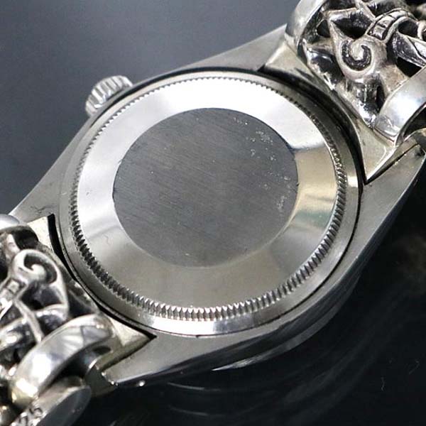 クロムハーツ ロレックス コピー ケルティックローラー オイスター デイト 黒文字盤 ウォッチブレス 腕時計 LLS560