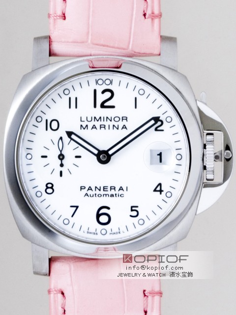 パネライ ルミノール スーパーコピーマリーナ PAM00049 40mm ピンク皮 ホワイト